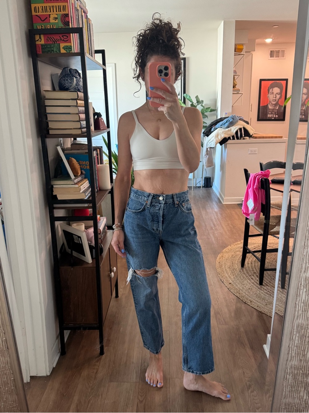 Topshop Blue Distressed Boyfriend Jeans